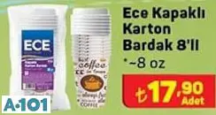 ECE KAPAKLI KARTON BARDAK 8'Lİ